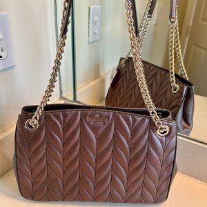 Kate Spade Brown Quilted Shoulder Bag